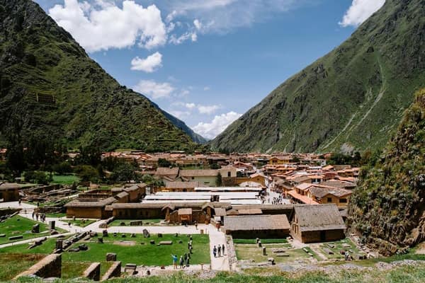 Ollantaytambo's cobblestone streets and Inca terraces in the Sacred Valley